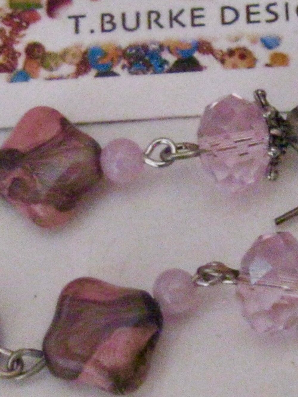 T. BURKE DESIGNS VINTAGE BEADED PIERCED EARRINGS-ONE OF A KIND EARRINGS